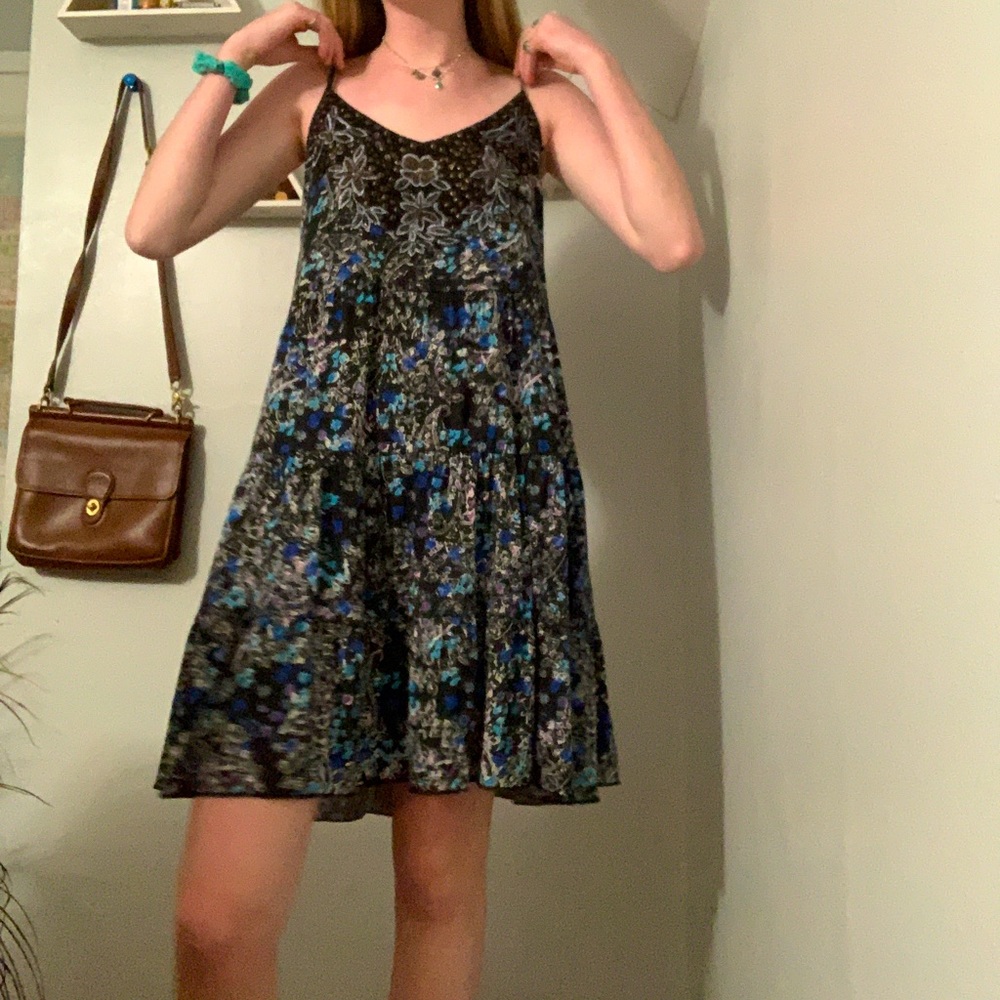 Free People Boho Dress Floral Studded